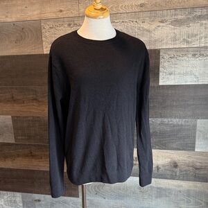 Classic Black Men's Merino Wool Sweater
